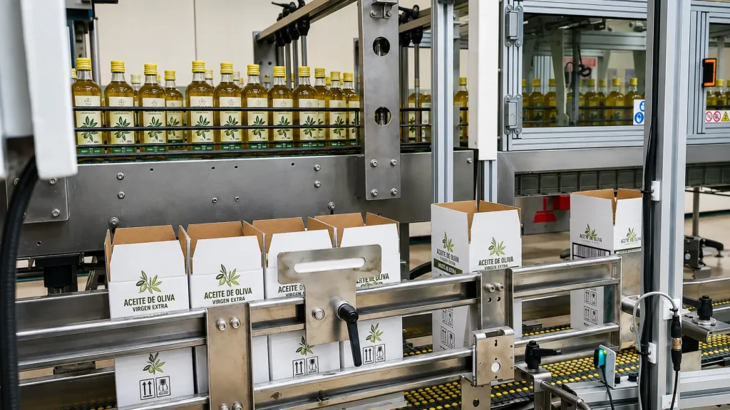 Línea automática de envasado de aceite de oliva